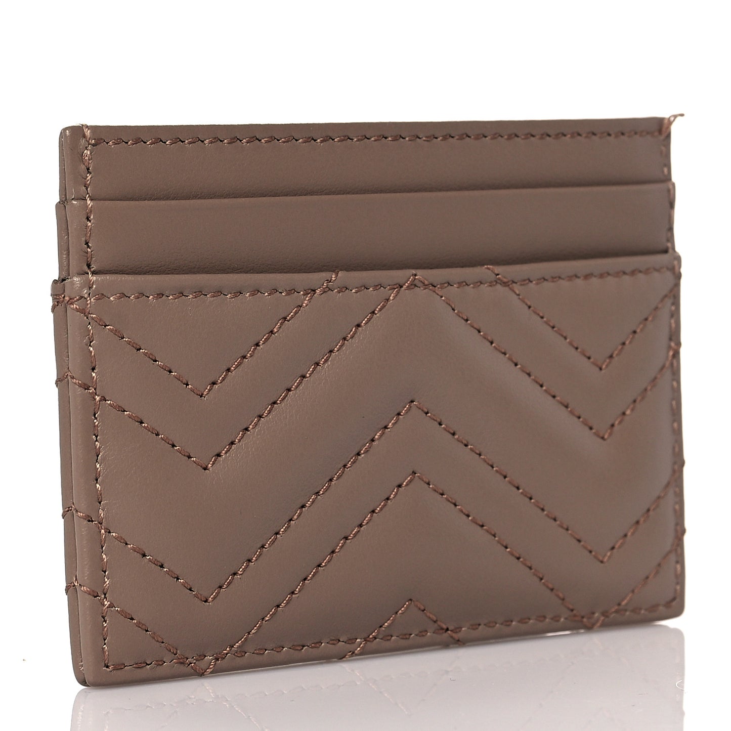 Calfskin Matelasse GG Marmont Card Holder Porcelain Rose