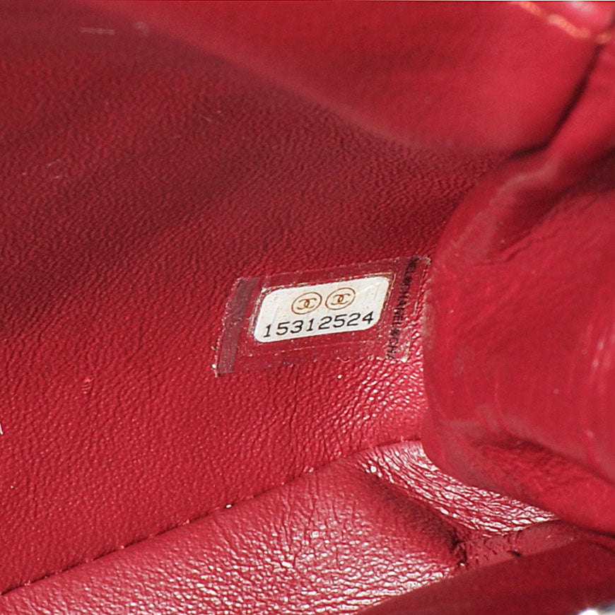 Patent Quilted Clutch Flap Red
