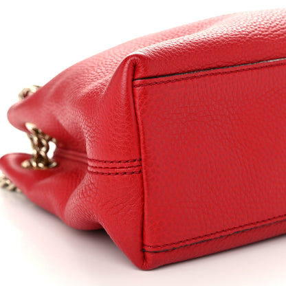 Gucci Pebbled Calfskin Small Soho Chain Shoulder Bag Tabasco Red 10 of 11