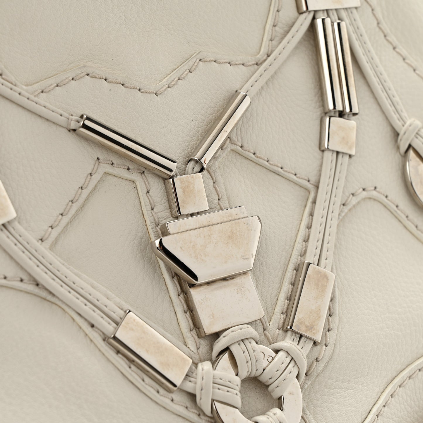 Calfskin Techno Horsebit Large Flap White