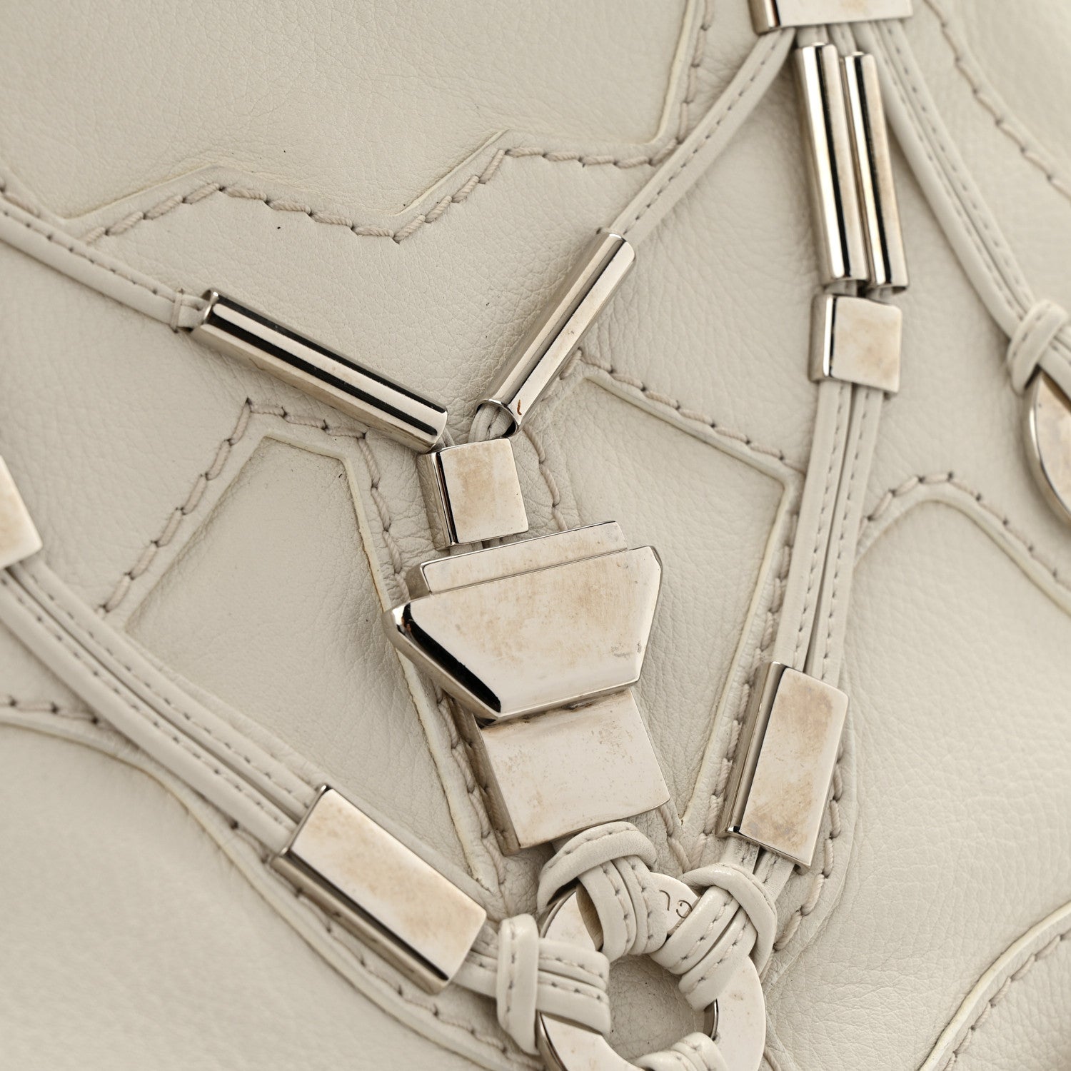 Gucci Calfskin Techno Horsebit Large Flap White 12 of 15