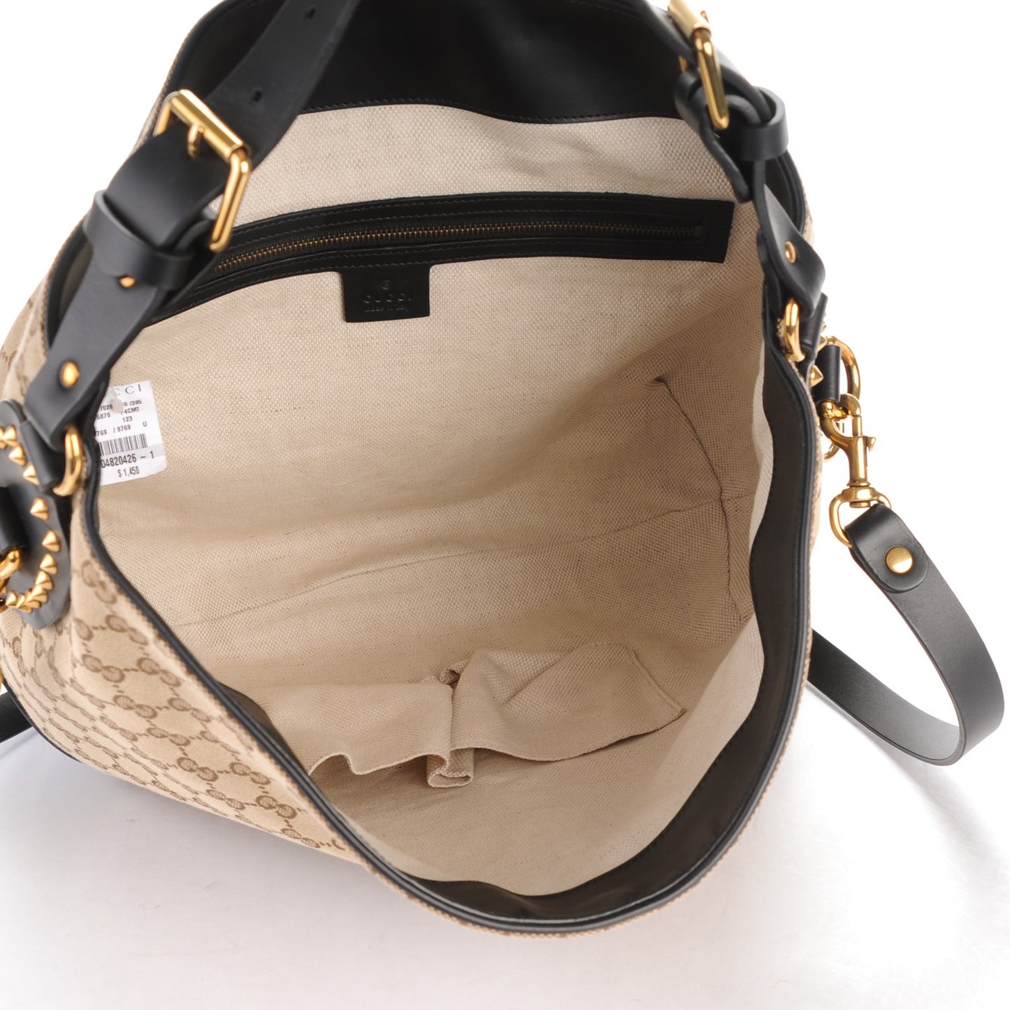Monogram Medium Patti Stud Hobo Black