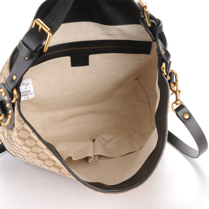 Gucci Monogram Medium Patti Stud Hobo Black 5 of 8