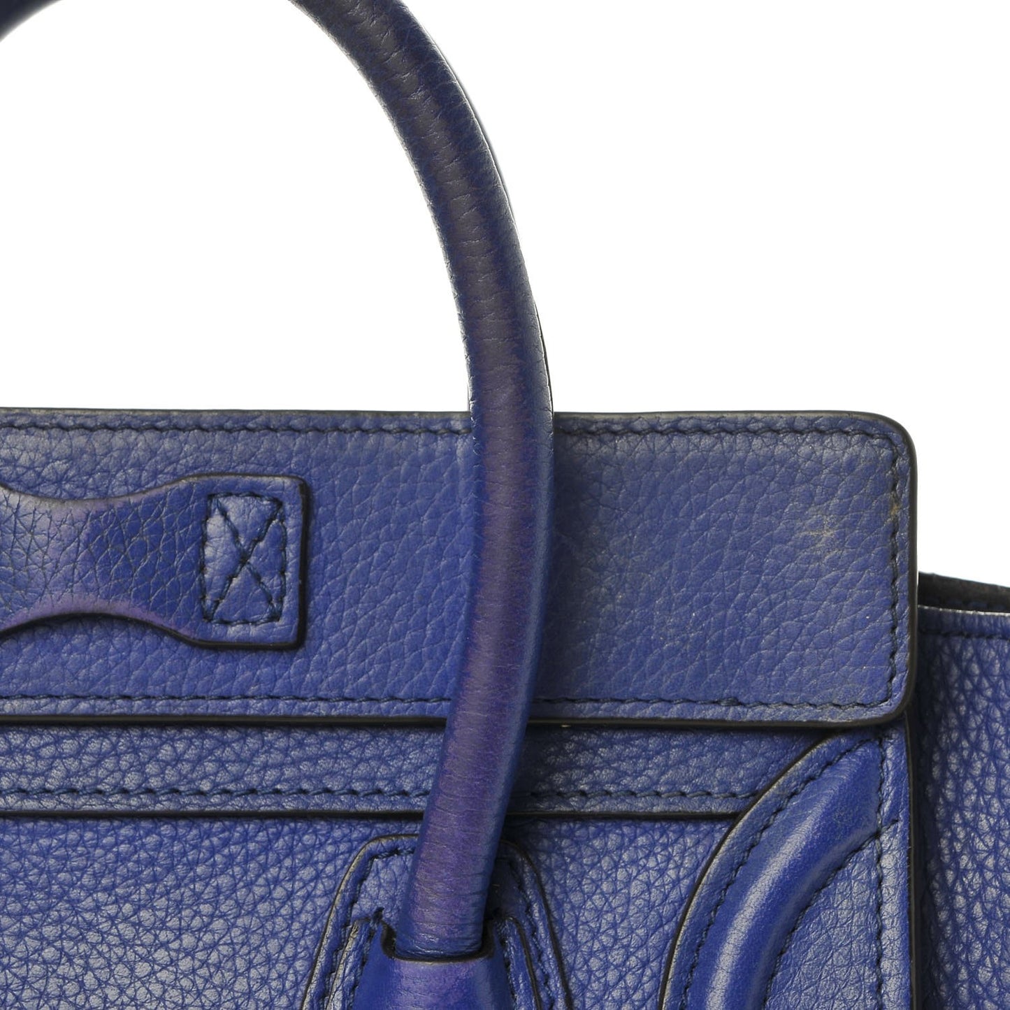 Drummed Calfskin Nano Luggage Indigo