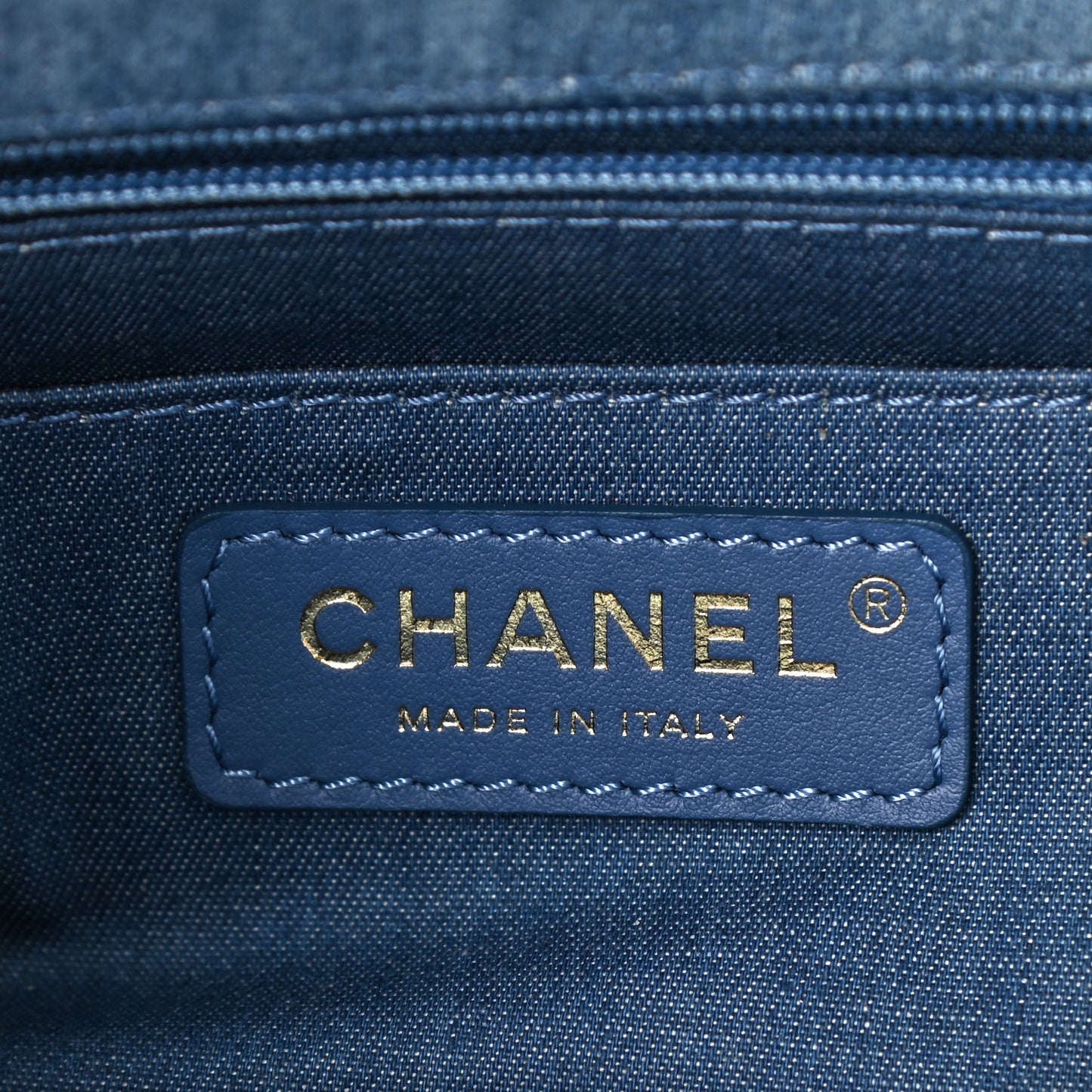 Denim Quilted Mini Pearl Crush Flap Blue