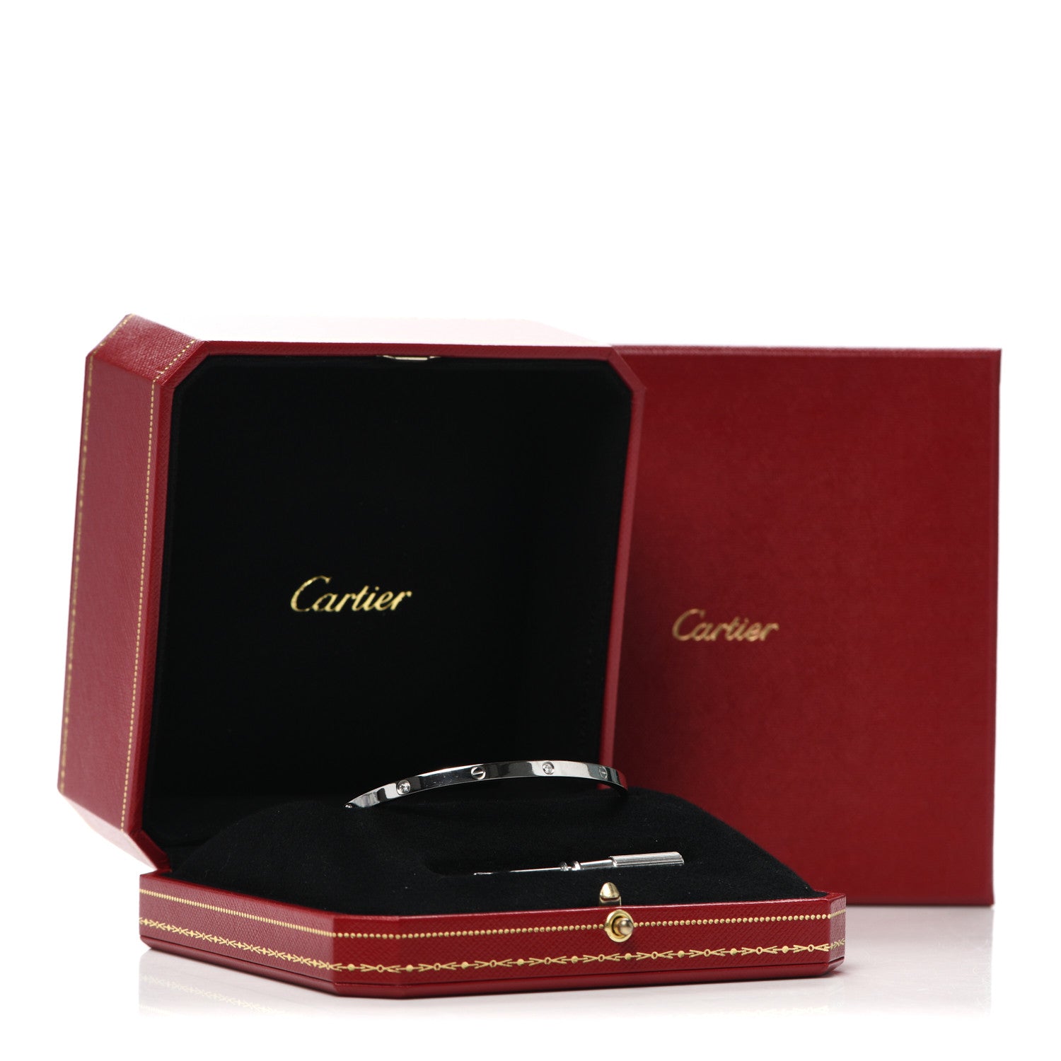 Cartier 18K White Gold 6 Diamond Small LOVE Bracelet 19 6 of 6