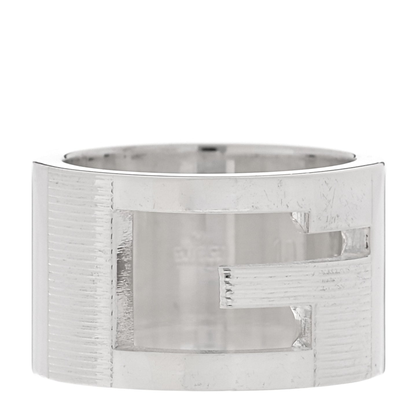 Sterling Silver Wide G Cutout Ring 49 5