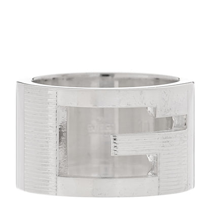 Gucci Sterling Silver Wide G Cutout Ring 49 5 1 of 5