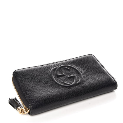 Gucci Pebbled Calfskin Soho Zip Around Wallet Black 4 of 10