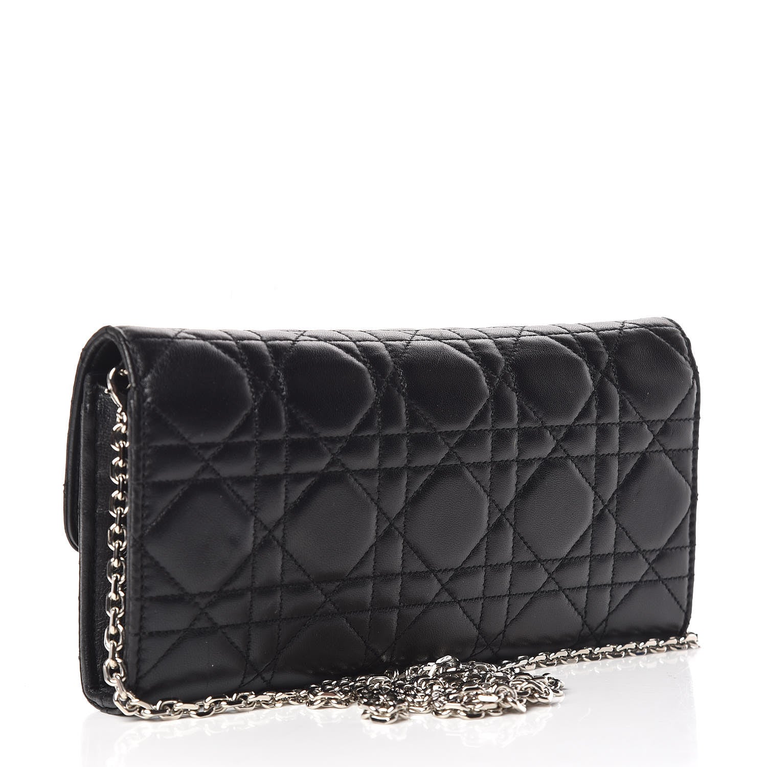 Christian Dior Lambskin Cannage Miss Dior Chain Wallet Black 3 of 12