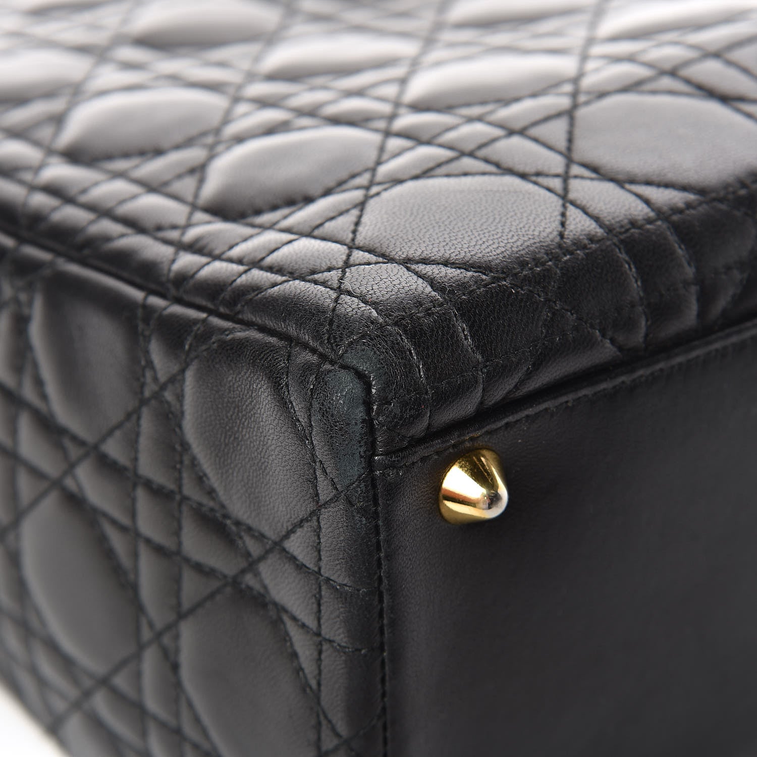Christian Dior Lambskin Cannage Large Lady Dior Black 10 of 11