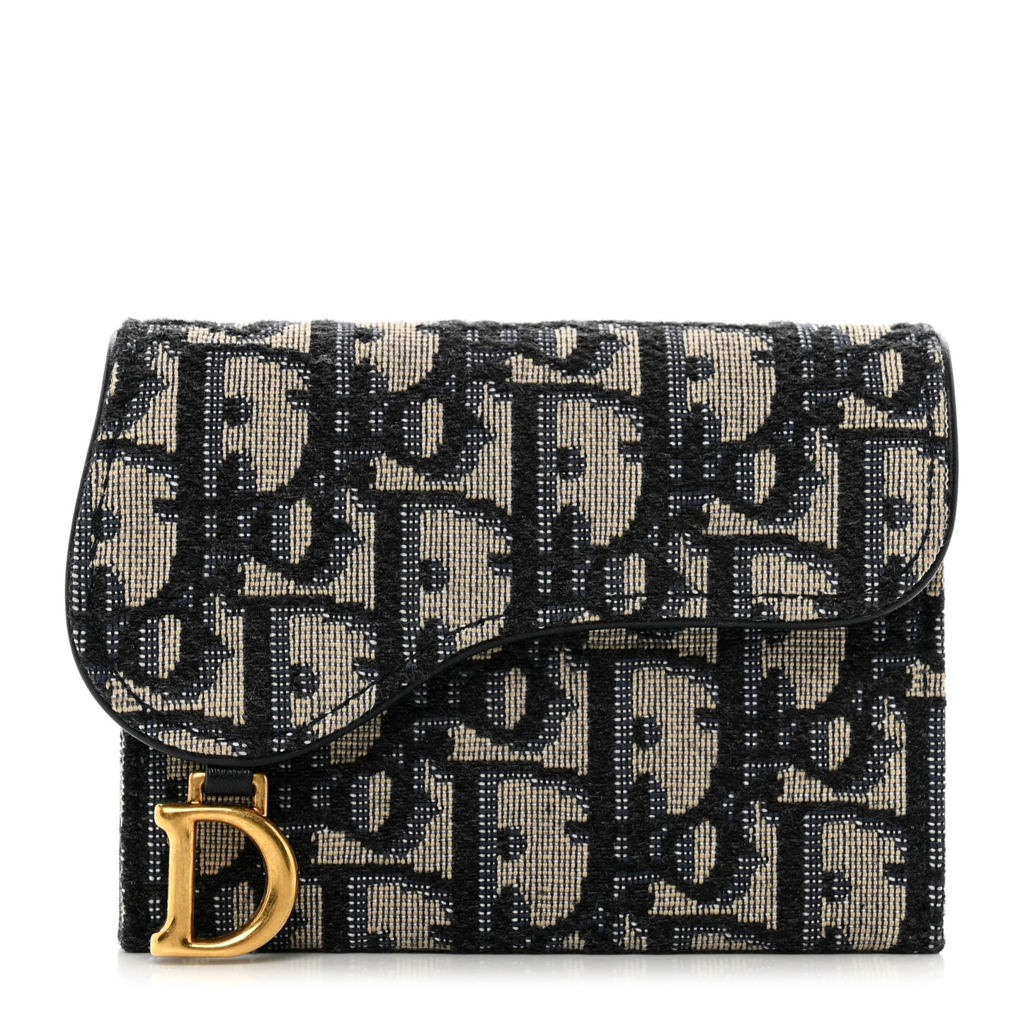 Oblique Saddle 5-Gusset Card Holder Blue