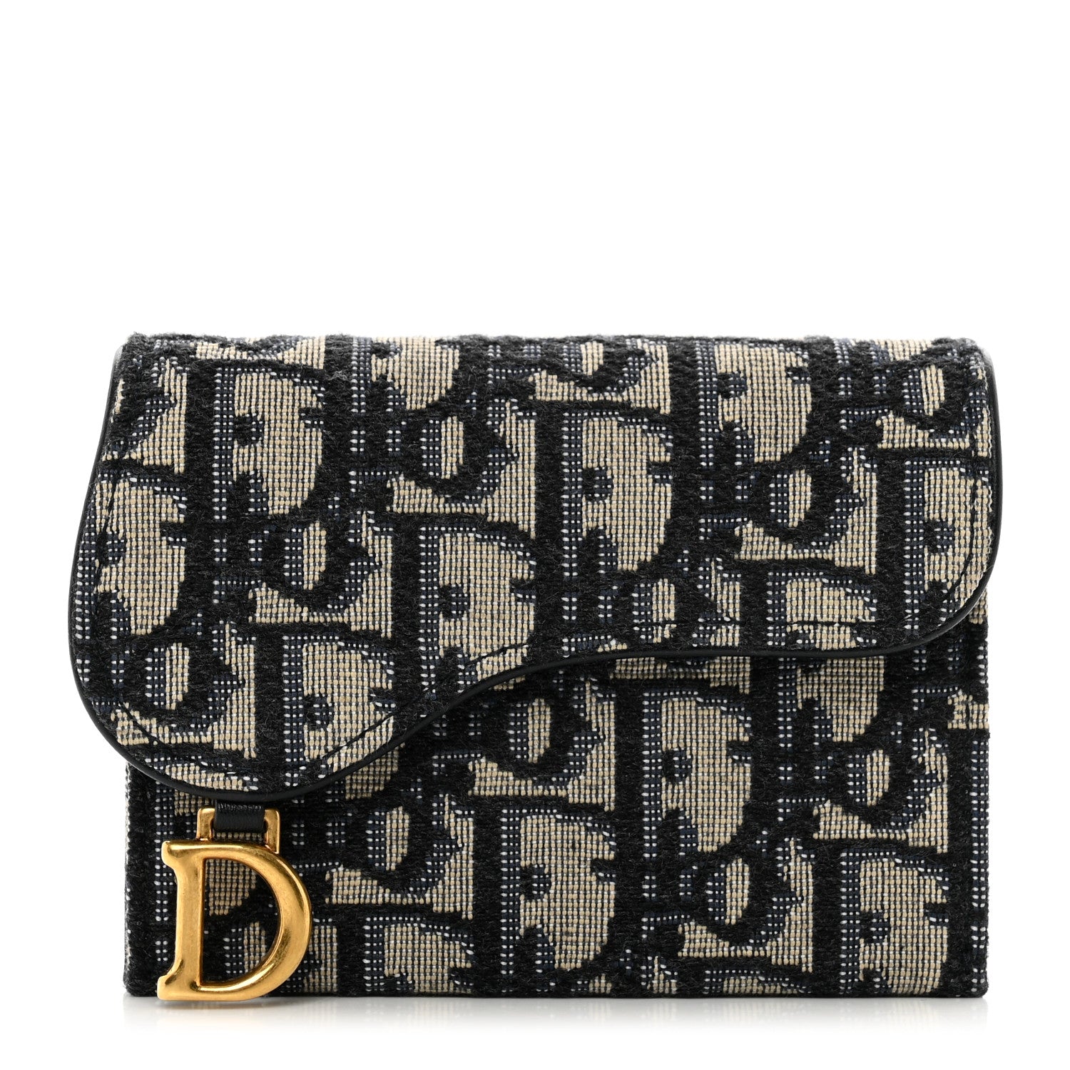 Christian Dior Oblique Saddle 5-Gusset Card Holder Blue 1 of 7