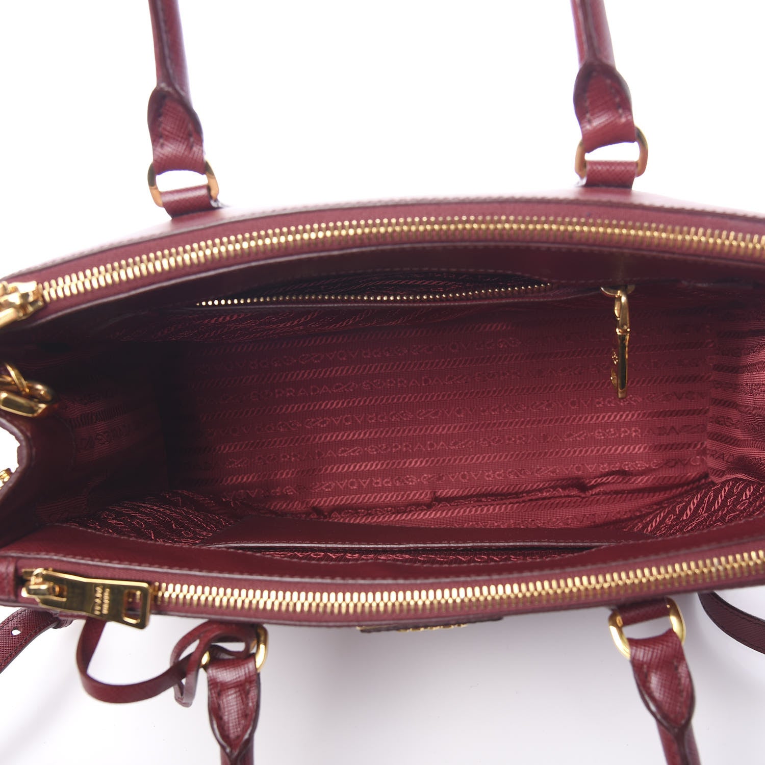 Prada Saffiano Medium Galleria Double Zip Tote Cherry 4 of 10