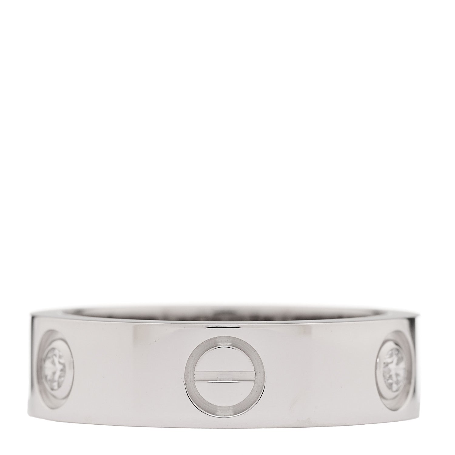 Cartier 18K White Gold 3 Diamond 5.5mm LOVE Ring 54 7 3 of 4