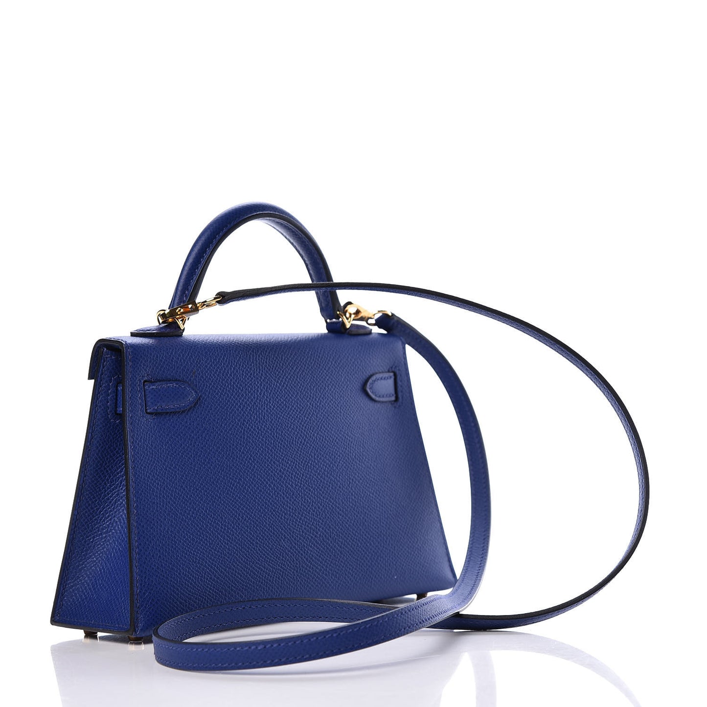 Epsom Mini Kelly Sellier 20 Bleu Electrique
