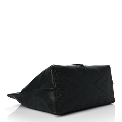 Versace Grained Calfskin Large V Greca Signature Tote Bag Black 4 of 9