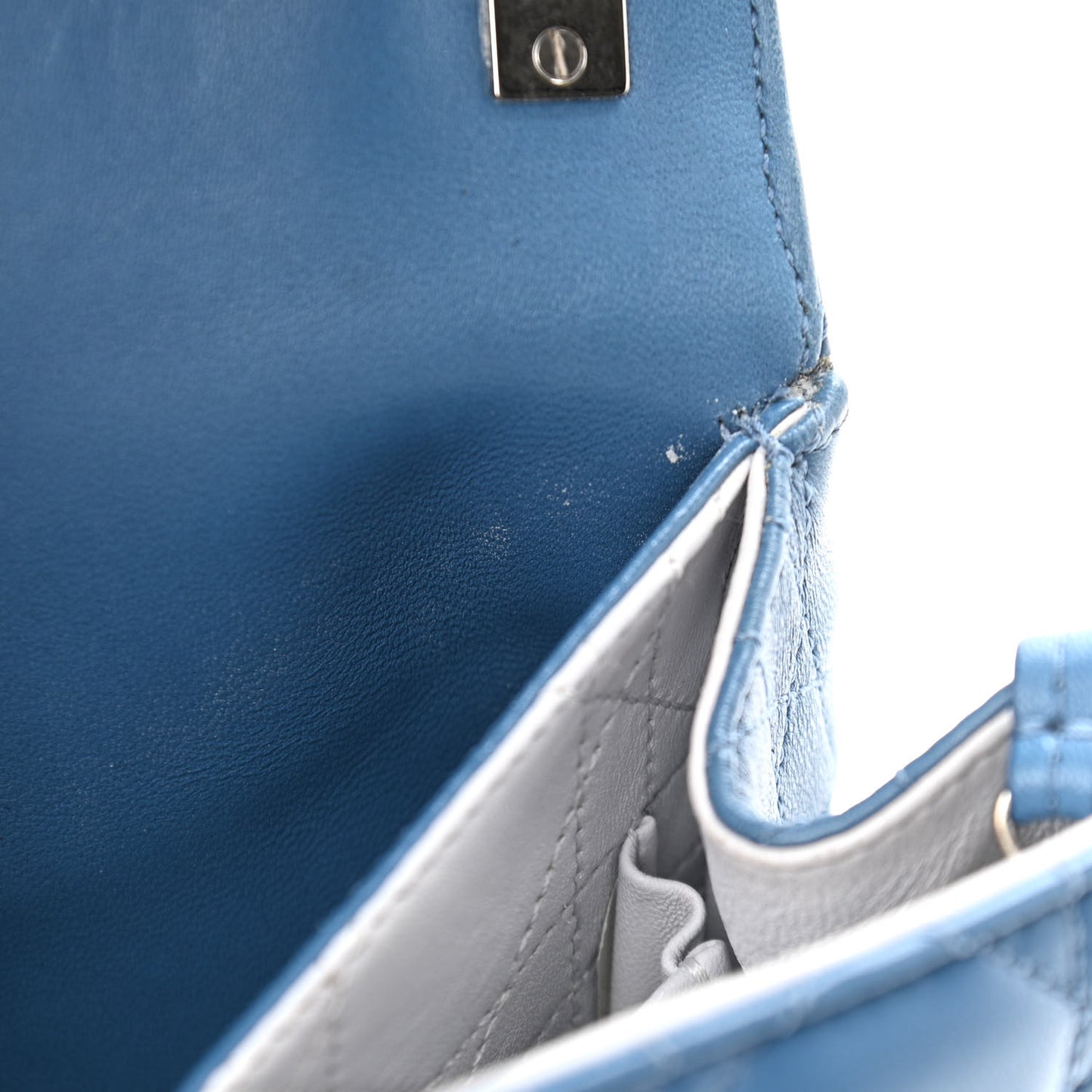 Lambskin Cannage Medium Miss Dior Flap Blue