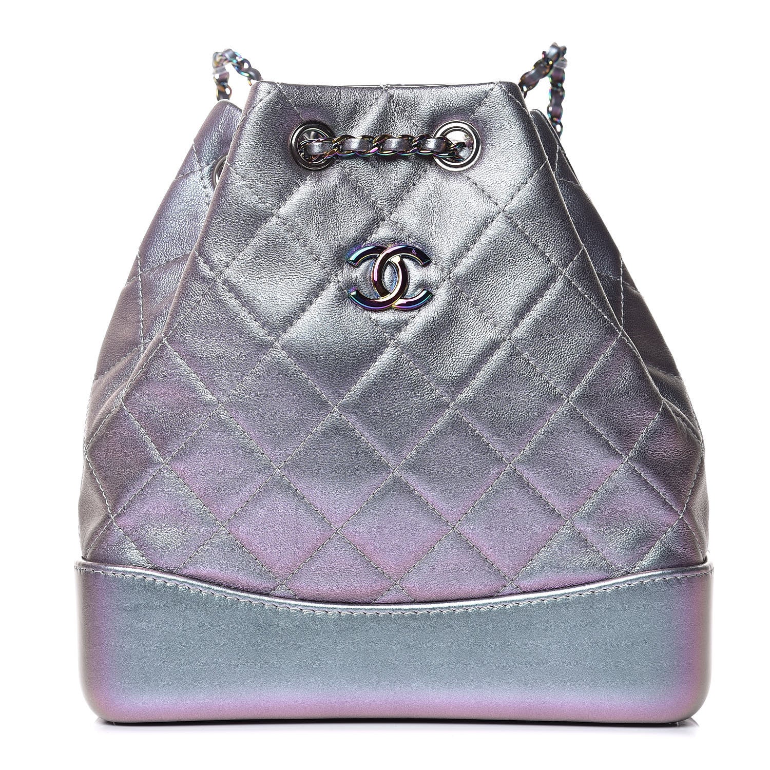 Chanel Iridescent Lambskin Calfskin Small Quilted Gabrielle Backpack Light Purple 1 of 8