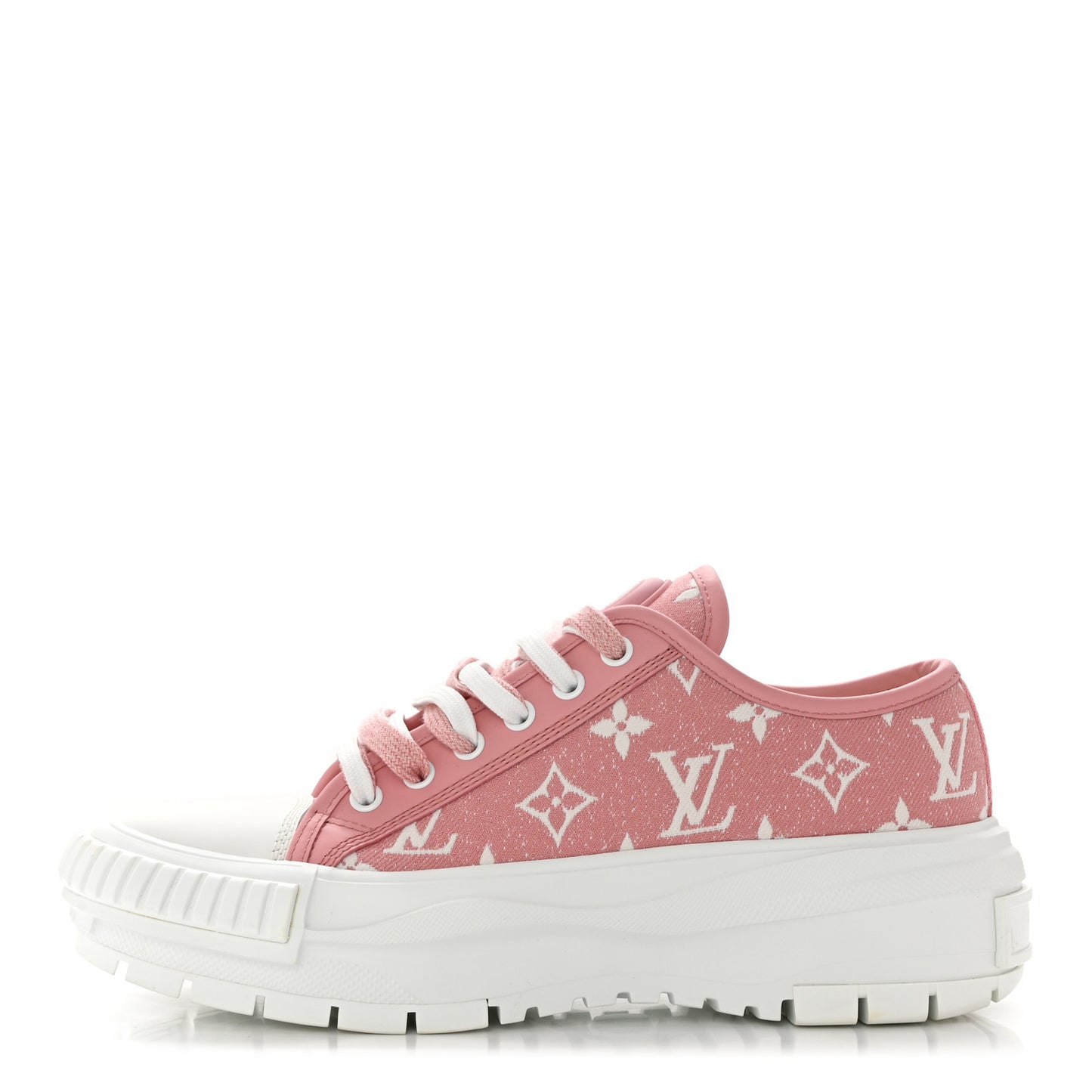Denim Monogram Squad Sneakers 38 Pink