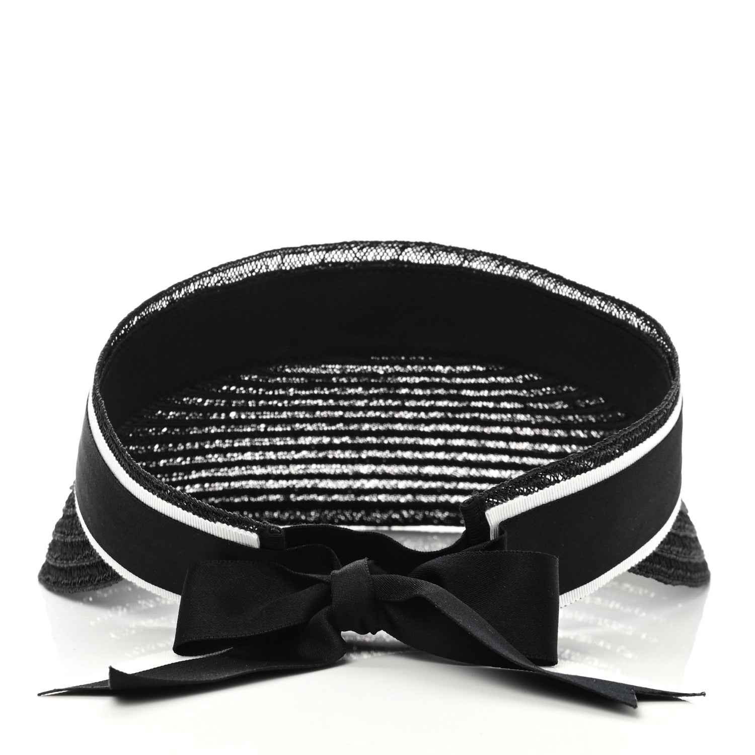 Chanel Abaca Cotton Ribbon Visor M Black 5 of 7
