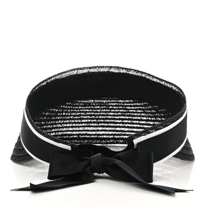 Chanel Abaca Cotton Ribbon Visor M Black 5 of 7