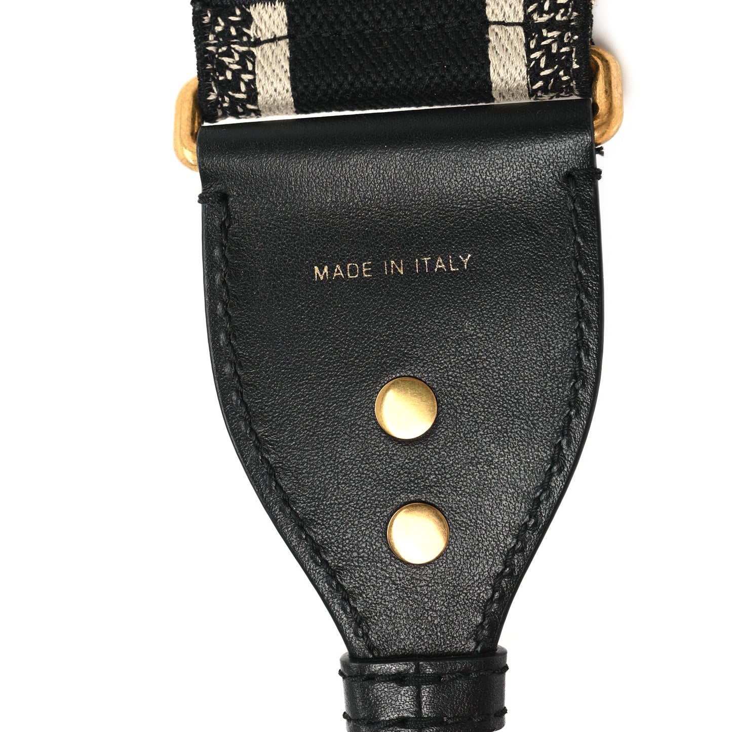 Canvas Embroidered Shoulder Strap Black