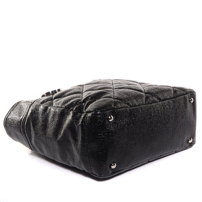 Chanel Coated Canvas Quilted Small Paris Biarritz Tote Black 4 of 7