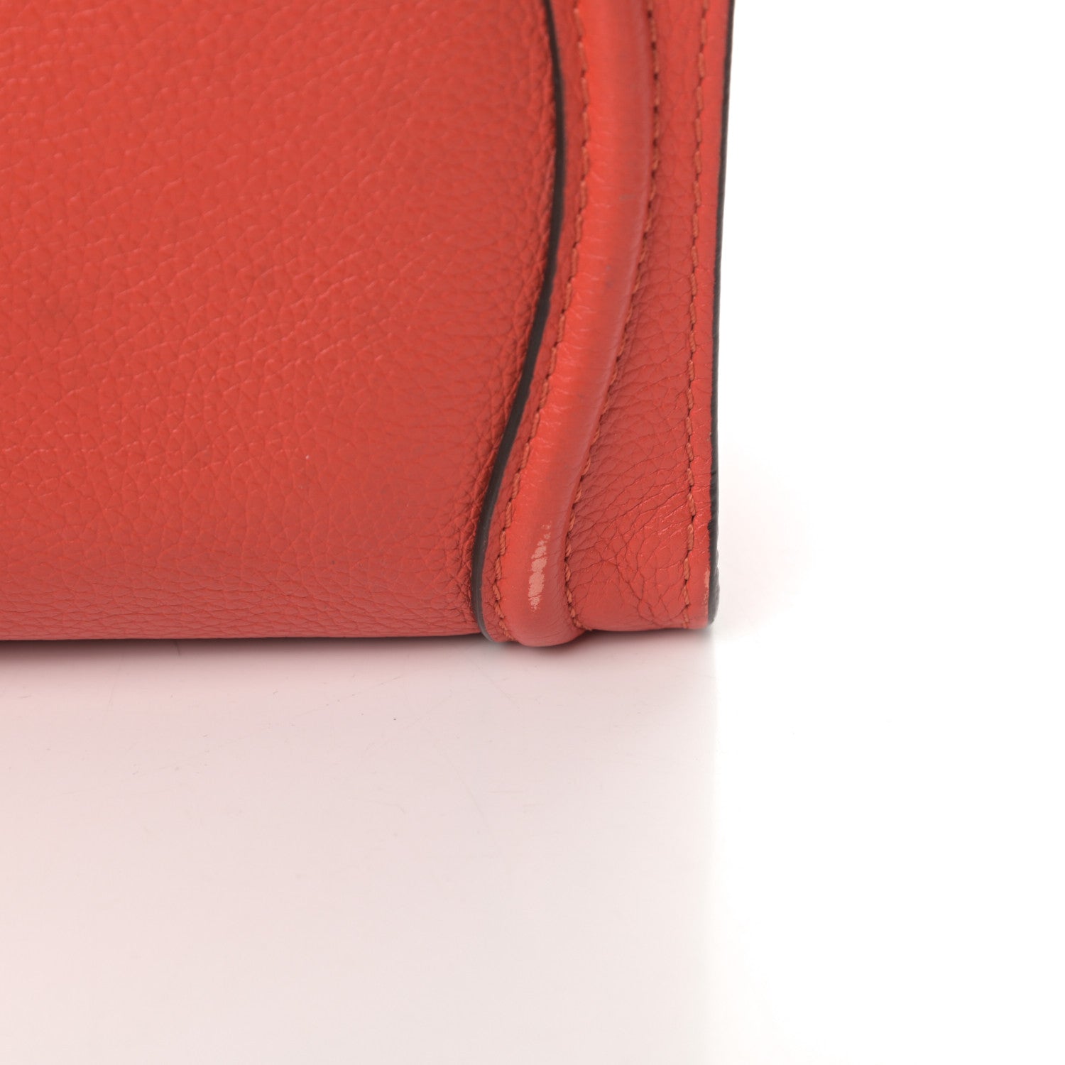 Celine Drummed Calfskin Nano Luggage Coquelicot 16 of 18