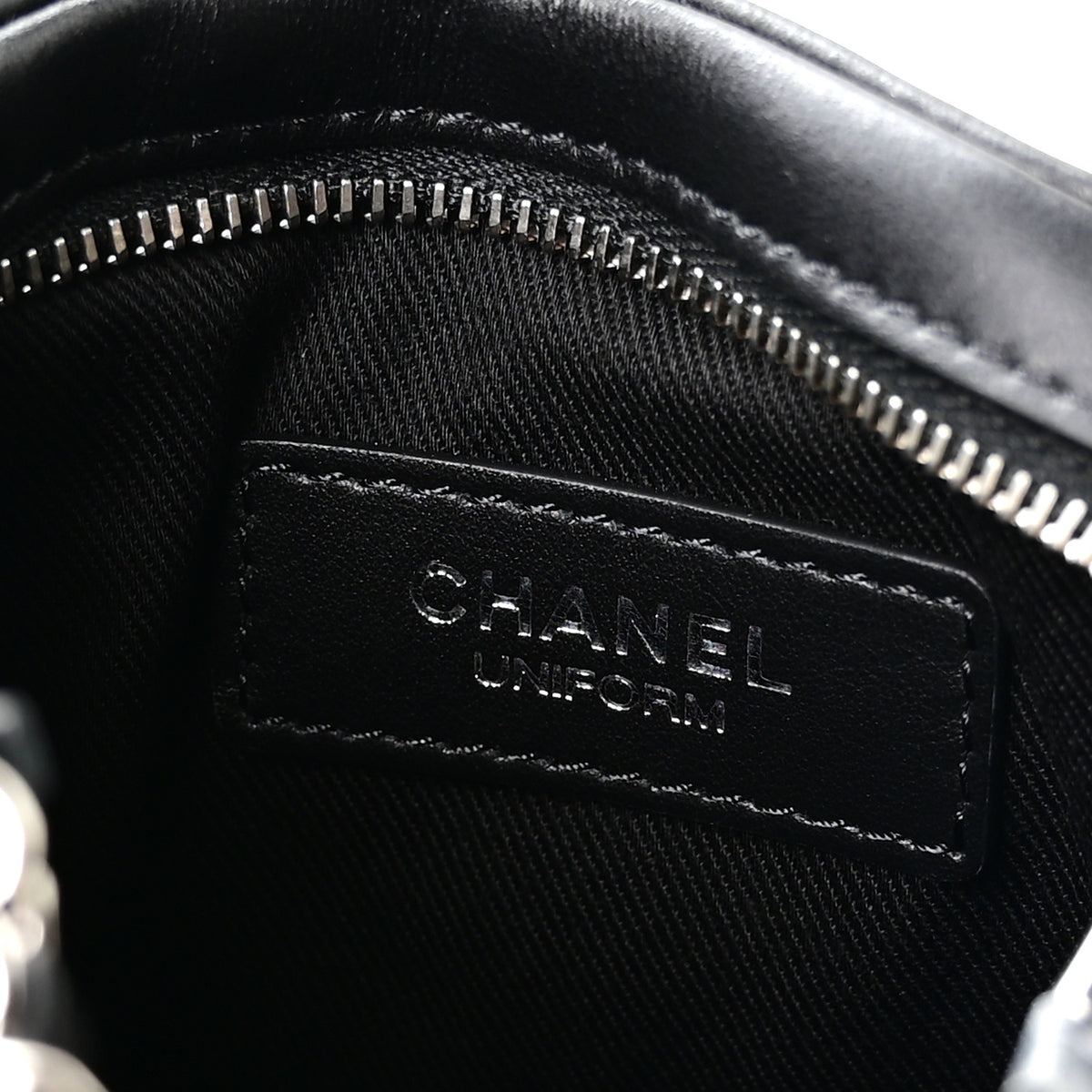 Chanel Lambskin Quilted Uniform Crossbody Bag Black 6 of 10