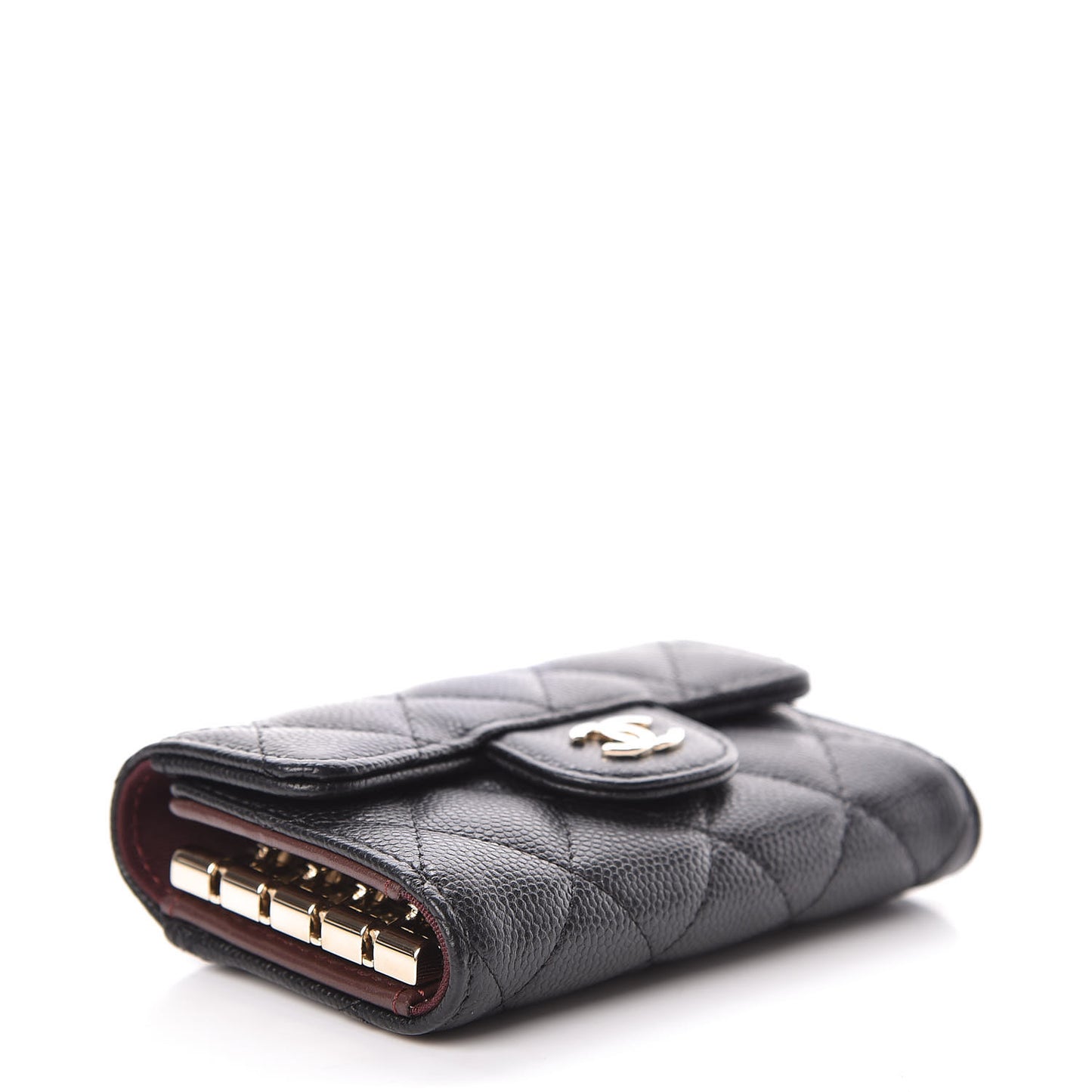 Caviar Quilted Classic 4 Key Holder Wallet Black