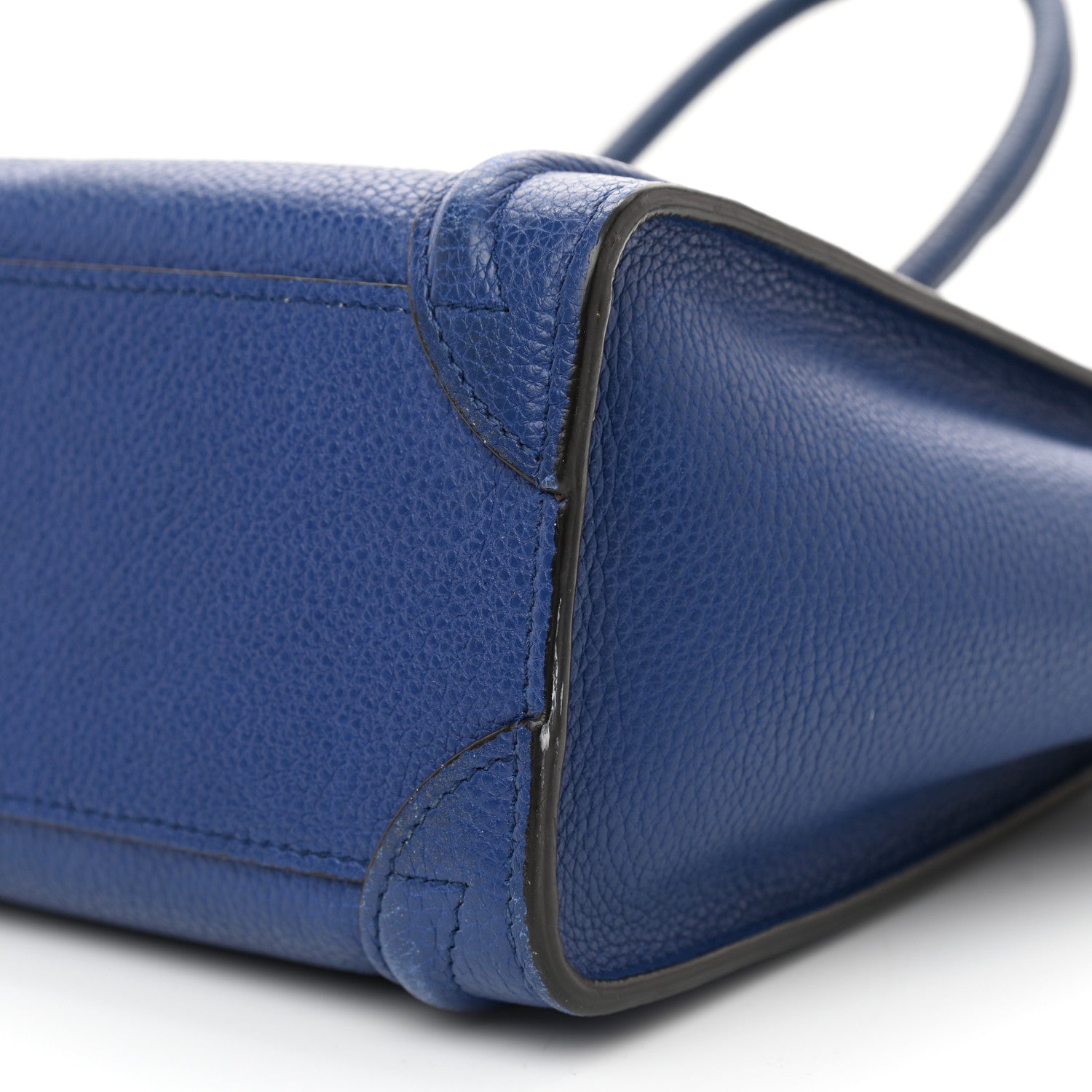 Celine Drummed Calfskin Nano Luggage Indigo 8 of 15