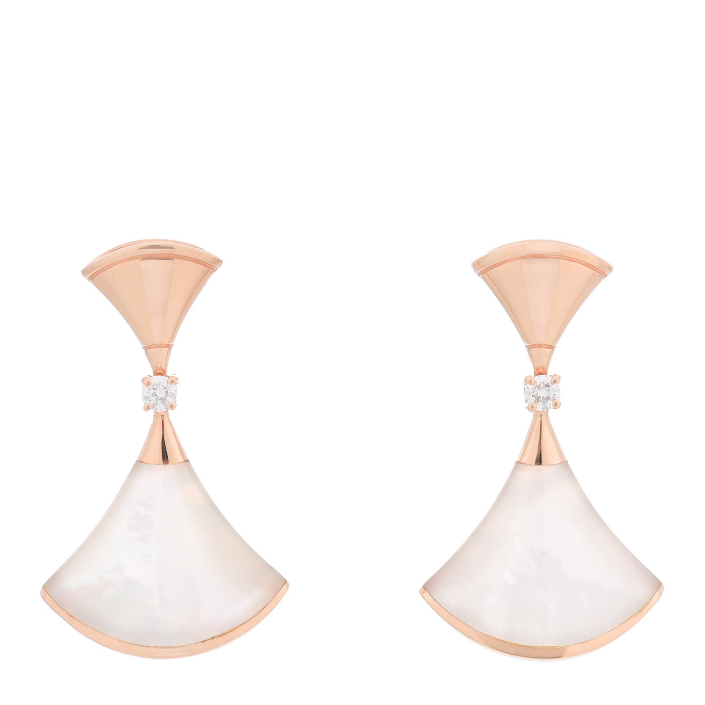 18K Rose Gold Diamond Mother of Pearl Divas' Dream Earrings