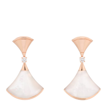 Bulgari 18K Rose Gold Diamond Mother of Pearl Divas' Dream Earrings 1 of 6