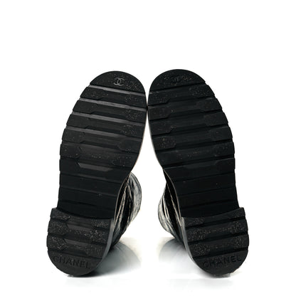 Chanel Lambskin Shearling Short Boots 38 Black 6 of 8