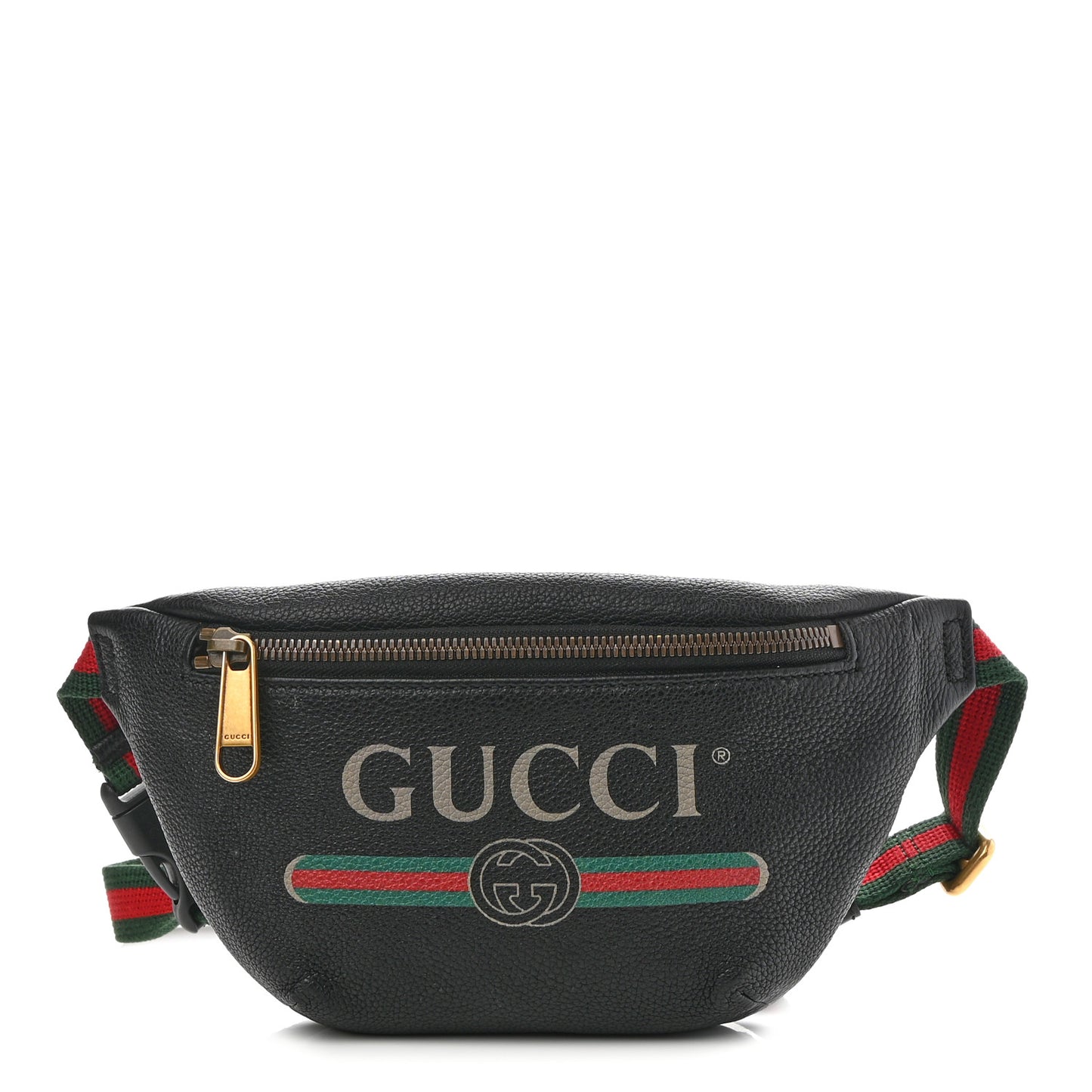Grained Calfskin Small Logo Belt Bag Black