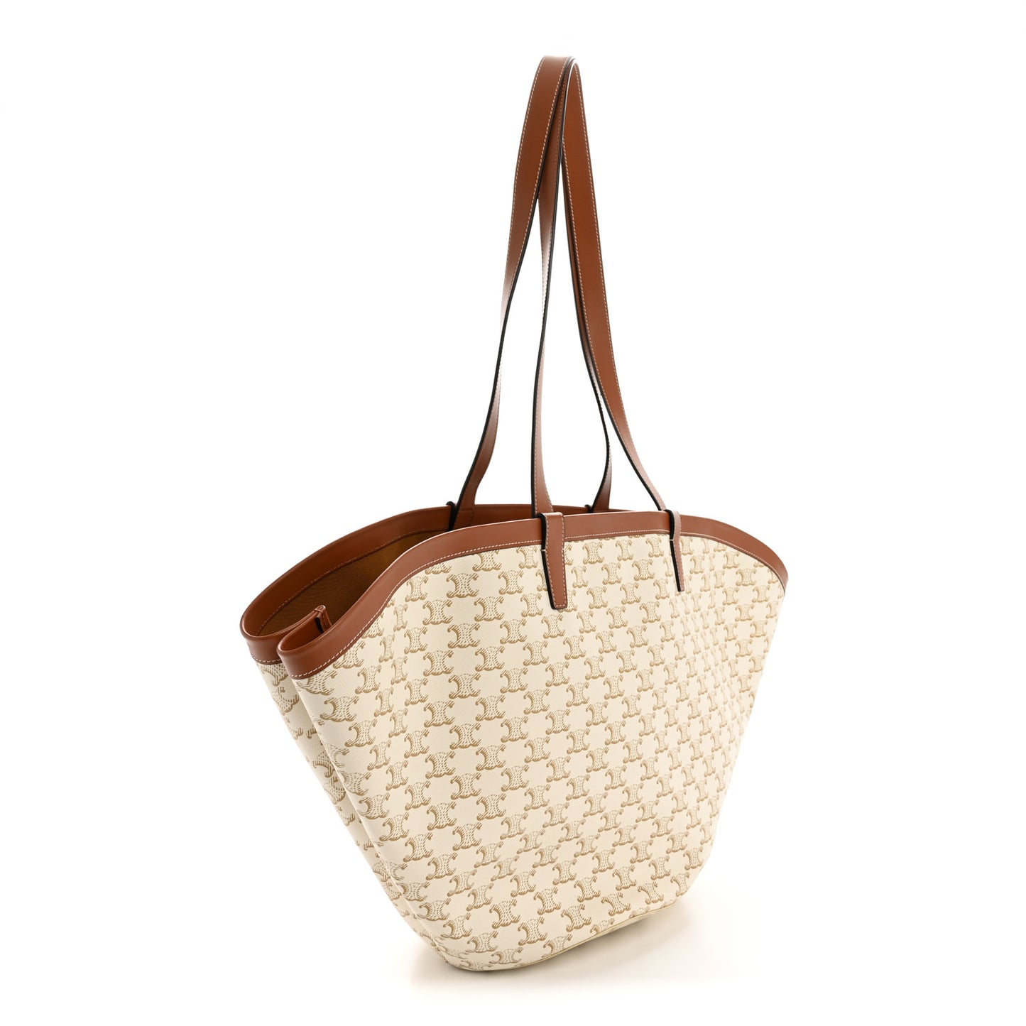 Calfskin Canvas Triomphe Large Couffin White