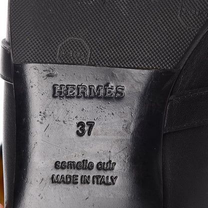 Hermes Goatskin Oz Mules 37 Black 11 of 15