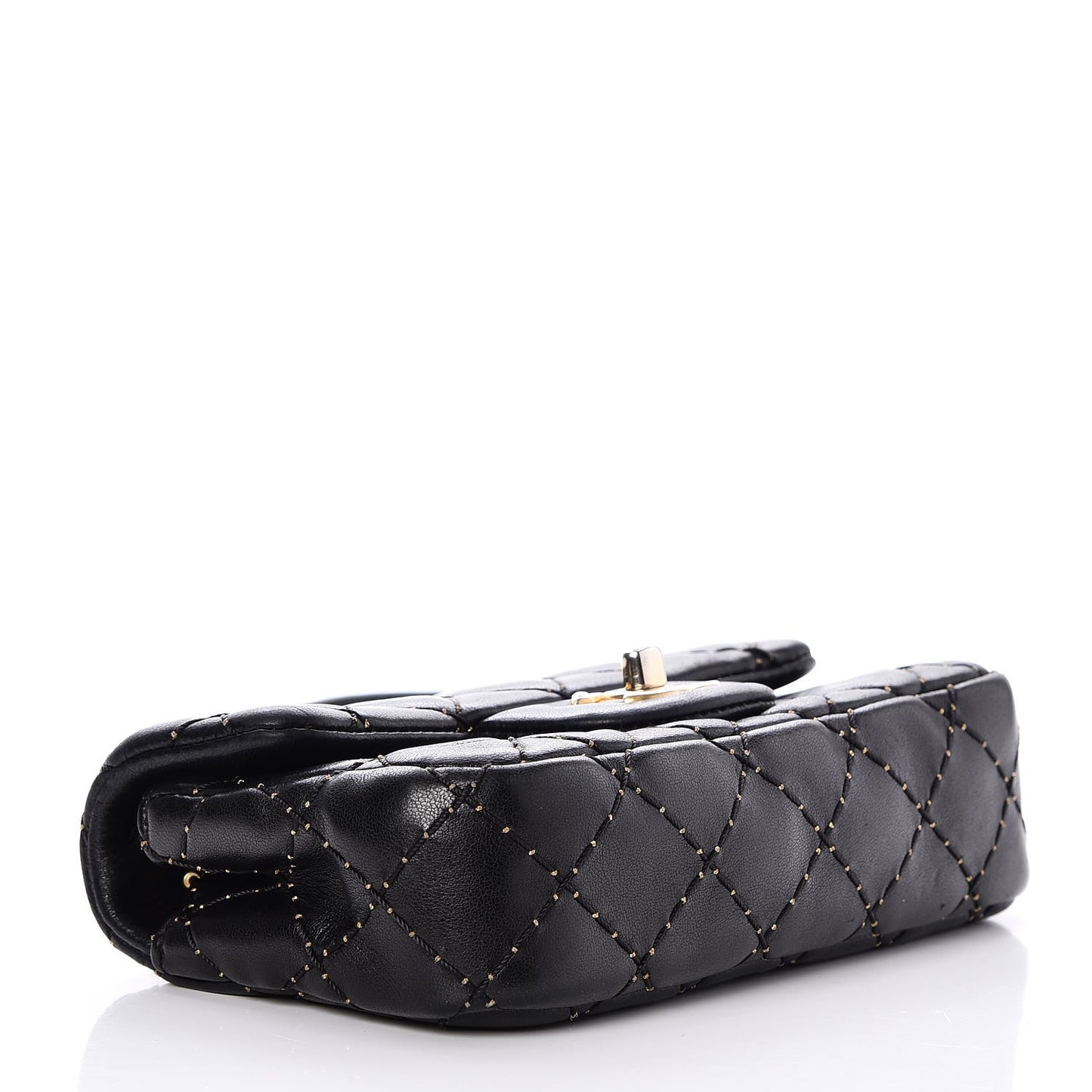 Lambskin Quilted Extra Mini Studded Flap Black