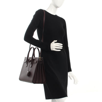 Saint Laurent Grained Calfskin Small Sac De Jour Amaranto 2 of 10