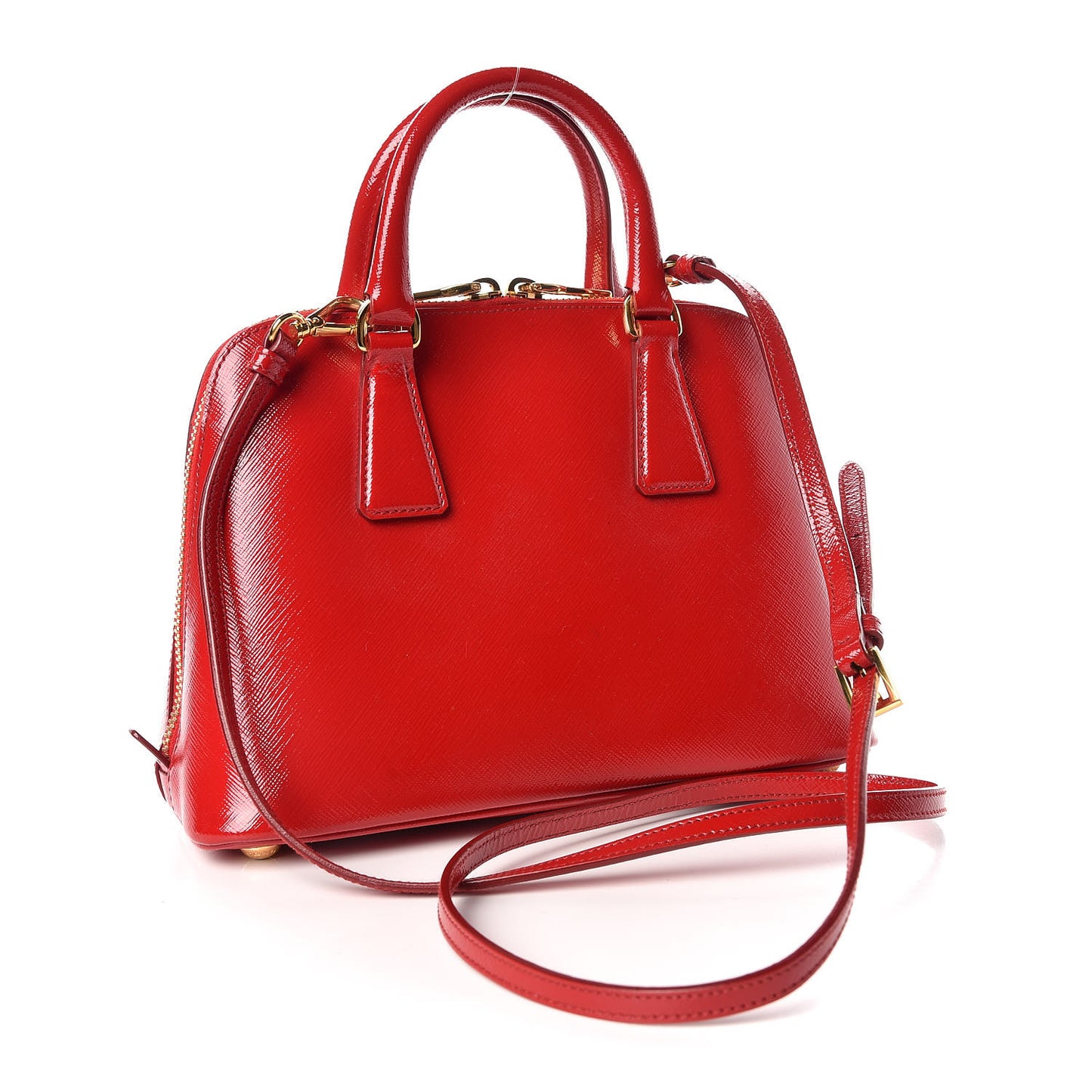 Saffiano Vernice Mini Promenade Tote Rosso