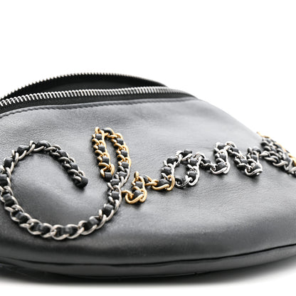 Chanel Calfskin Chain 20s Signe Waist Bag Black 9 of 12