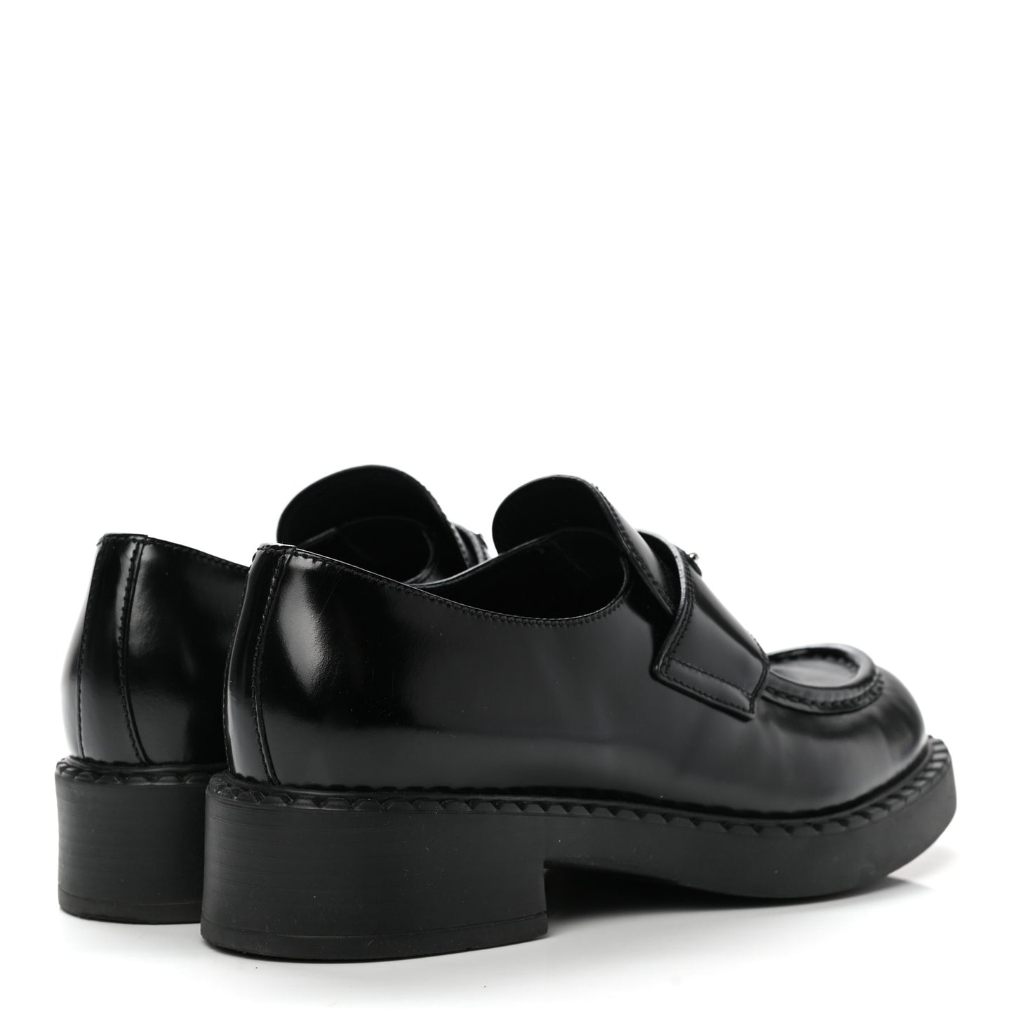 Spazzolato Metal Triangle Logo 50mm Loafers 39 Black