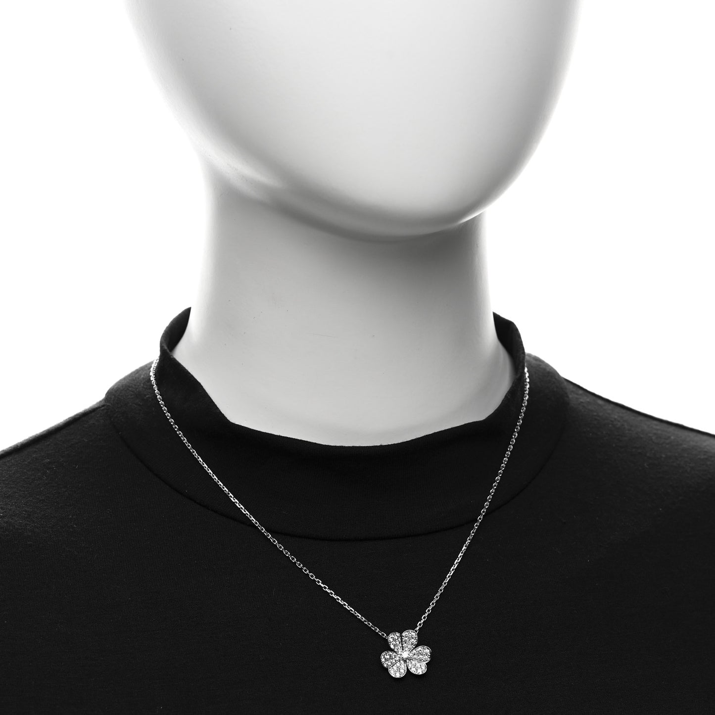 18K White Gold Diamond Small Frivole Pendant Necklace