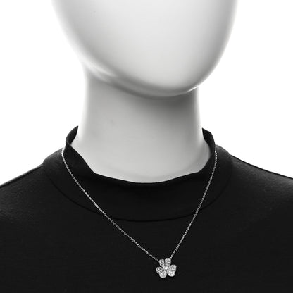 Van Cleef & Arpels 18K White Gold Diamond Small Frivole Pendant Necklace 2 of 6