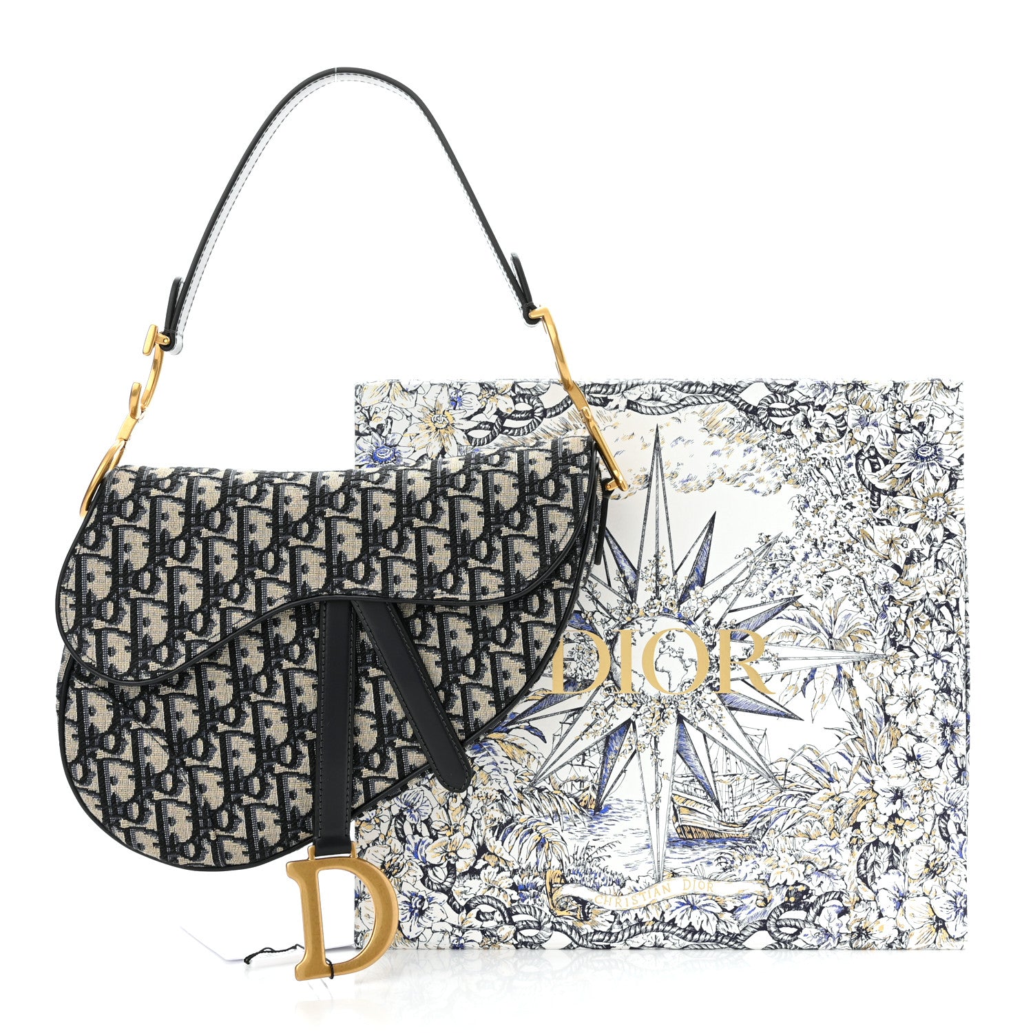 Christian Dior Oblique Saddle Bag Blue 11 of 11