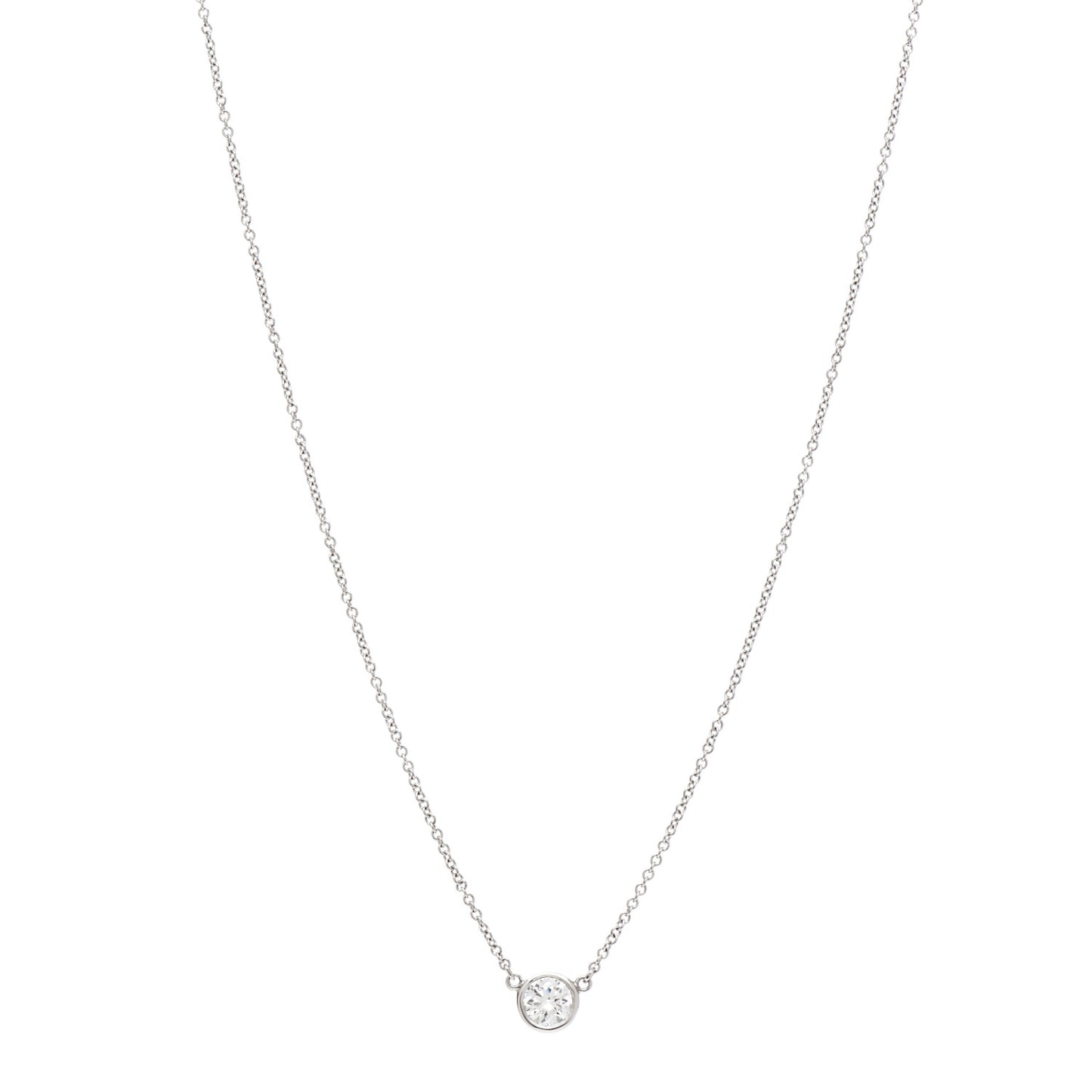 Platinum Diamond .33ct Elsa Peretti Diamonds by the Yard Pendant Necklace