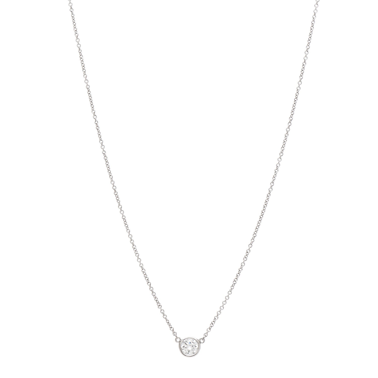 Tiffany Platinum Diamond .33ct Elsa Peretti Diamonds by the Yard Pendant Necklace 1 of 7