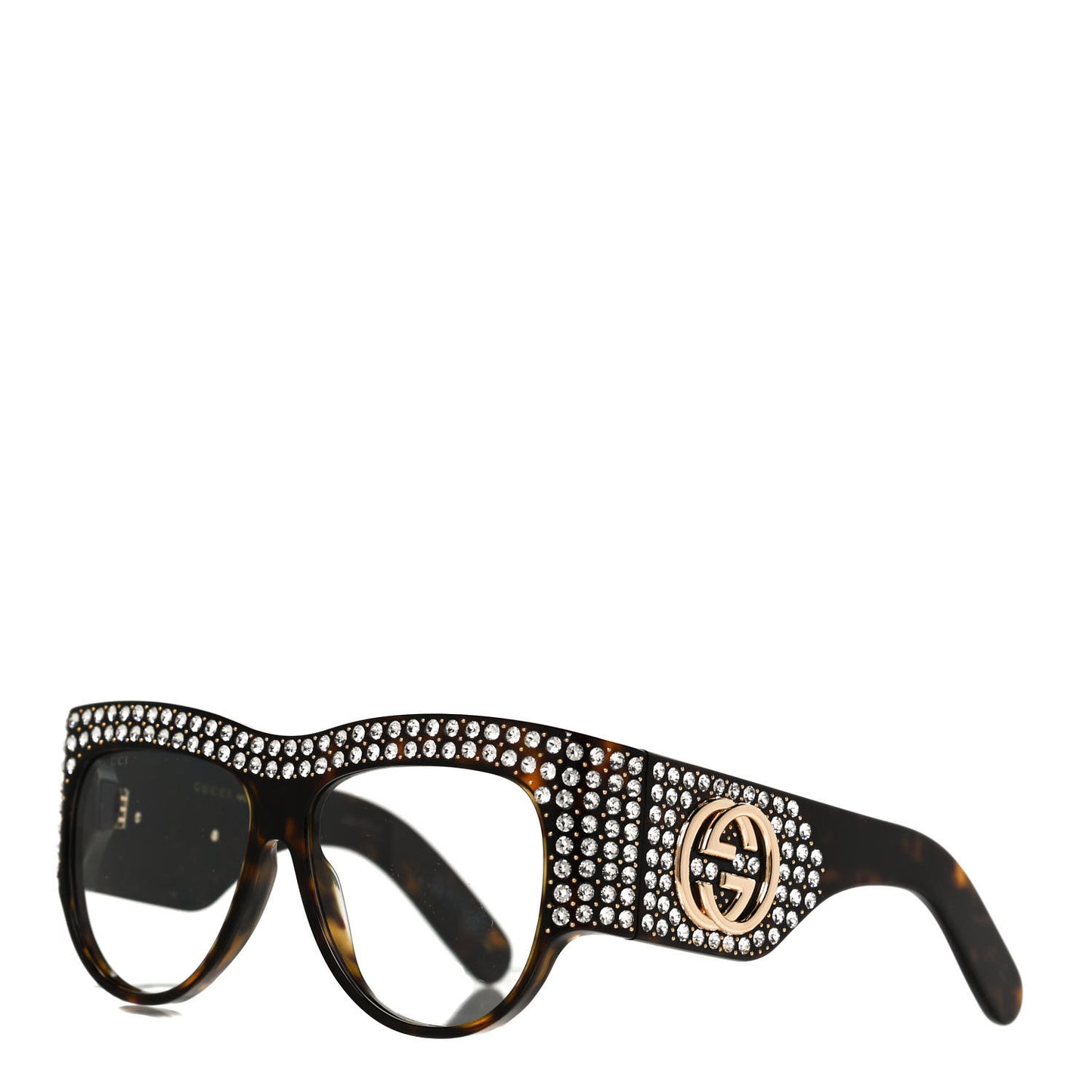 Acetate Crystal Oversize Hollywood Forever Sunglasses GG0144S Tortoiseshell