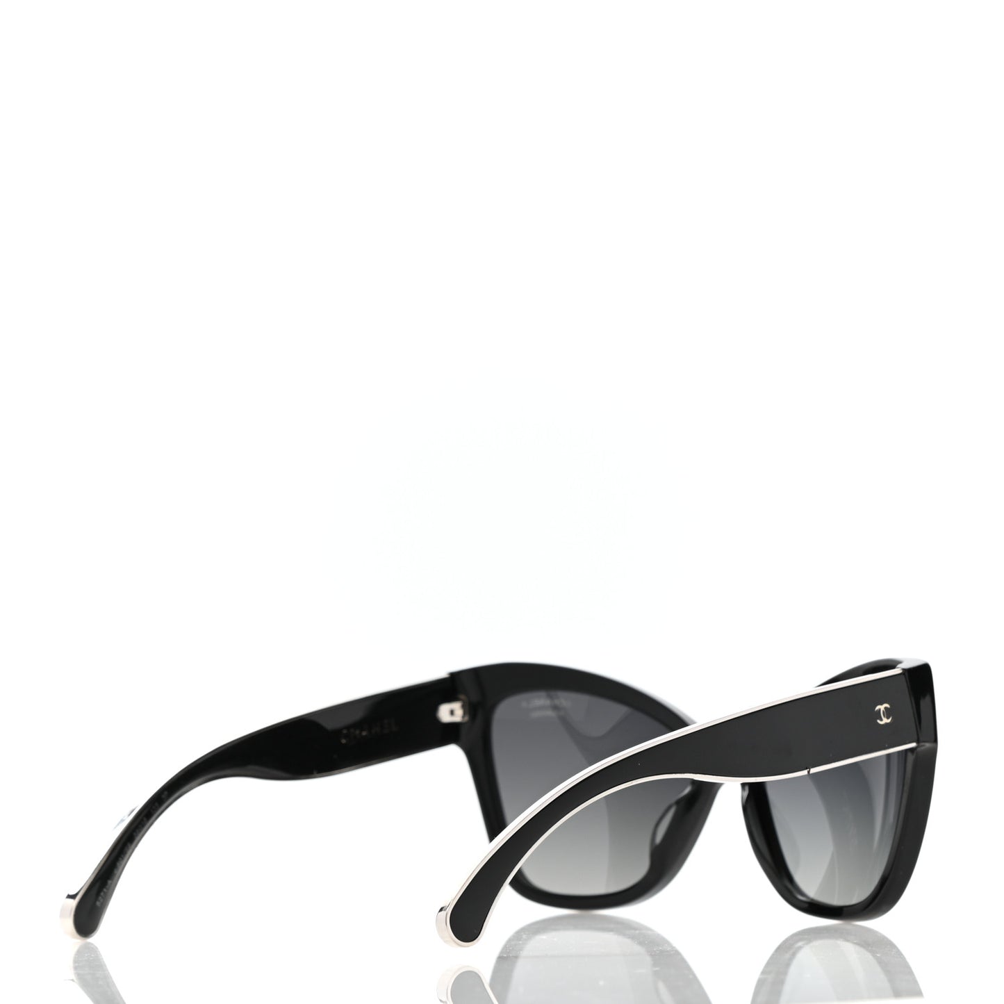 Acetate Polarized CC Cat Eye Sunglasses 5271-A Black
